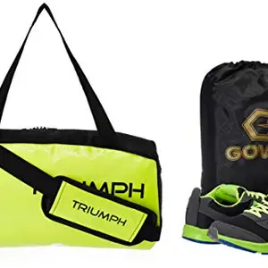 Gowin Nx-2 Grey/Red Size-6 with Triumph Gym Bag Fusion Pro-88 Yellow/Royal