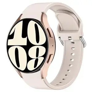VEMIGON No Gap Strap Compatible with Samsung Galaxy Watch Bands 7 6 5 4 40mm 44mm/ Galaxy Watch 6 Classic 43mm 47mm, Watch 5 pro 45mm/ Watch 4 Classic 46mm 42mm, 20mm Soft Silicone Replacement Loop