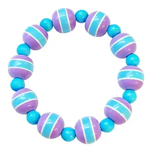 look tuuk - Handmade Bracelet - Purple and Sky blue beads - LTBR.22002