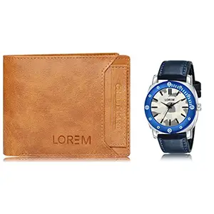 LOREM LOREM Combo of Men Watch & Artificial Leather Wallet-FZ-WL06-LR54