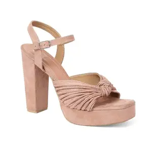Tao Paris Leather Heels Sandal- Peach Stylish Wear for women-Heels Hight 5 Inch