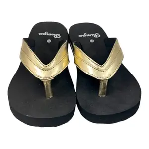 Regular blk golden Women's Flip-Flops eva Slippers Ortho ladies and Girls Light weight Soft Stylish CHAPPAL Suitable for Knee Diabetic & Orthopedic Pains (BLACK GOLDEN, UK Footwear Size System, Adult, Women, Numeric Range, Medium, 6, 7)