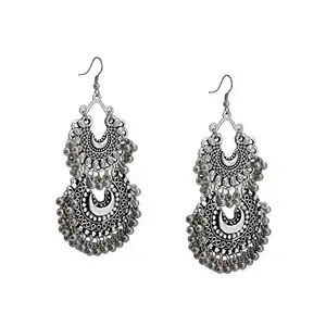 Zephyrr Fashion Turkish Style Beaded Layered Chandbali Earrings Statement Jewelry for Women (JAE-4887)