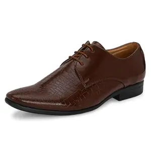 Centrino Formal Shoe for Men | Cushioned Insole | Stylish Lace-Up | Perfect for Boys & Men | Office Wear & Formal Dress 9712-3 TAN