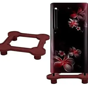 KABFLEX 1.8 KG Heavy Duty Refrigerator Stand and Washing Machine Stand Suitable for All Brand Single Door/Double Door Refrigerators, 150-292 Liters (Maroon, Color)