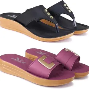 BERSACHE Extra Soft Classic Casual with Regular wear | Ultra Soft & Flexibility Technology | Slides for Women | HT-Slipper(Com)-6165-6156-6 Multicolor