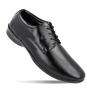 WALKAROO Men's Formal Shoe Black Oxford (WF6008)