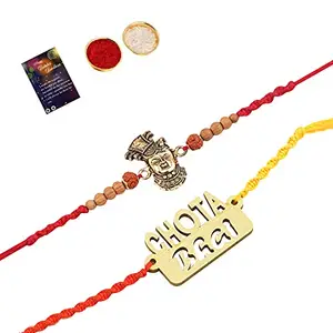 Exclusive Bhaiya Rakhi " CHOTA BHAI" Designer Pendent Rakhi Combo For Bhaiya With Roli Chawal And Greeting Card -560