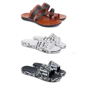 DRACKFOOT Men's Sandals | Lightweight Wear| Stylish & Easy to Wear For Men's GR-SAN-(3-COMBO)-3151-3104-3103-7