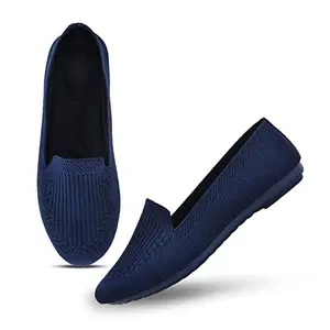 Froh Feet Textured Ballerinas for Womens & Girls FWD-1-Navy-38