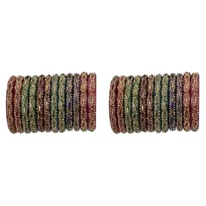 Somil Combo Bangles Set For Women & Girls | Multi-Color Chudi | Wedding, Festival, Daily & Occasion Use, Pack Of 24, Multicolor -D273