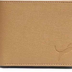 WILD EDGE Beige Men's Formal and Stylish Wallet - Artificial Leather Wallet for Men - Slim Bi-fold Stylish Wallet for Men (Beige)