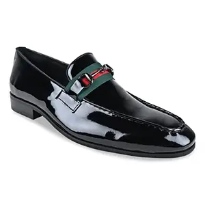 Regal Imperio Black Men Patent Leather Slip Ons