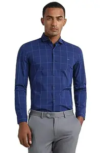 Peter England Men's Slim Fit Shirt (PXSFPSSHS47619_Medium Blue 42)