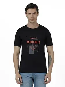 CROCODILE Men Graphic Printed T-Shirt | Youth Fit | Round Neck | Short Sleeve | Regular Length | Casual Pull On Topwear