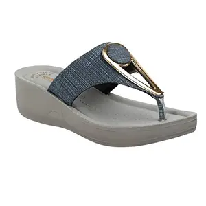 AEROWALK Stylish Fashion Sandal/Slipper for Women | Comfortable| Lightweight | Anti Skid | Casual Office Footwear (AT67_GREY_36)