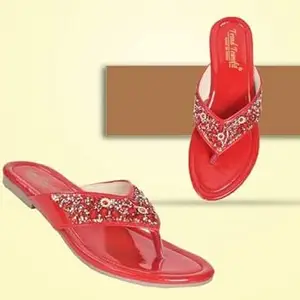 Rehan Traders Stylish Women's Multicolor Flats Snadal| Comfortable, Lightweight, Anti Slip|SL_141