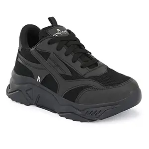 ROWLANS Women's Black Mesh Lace-up Lightweight Sports/Gym/Running Shoes 7UK