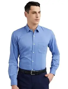 Peter England Men's Everyday Solid Slim Fit Full Sleeve Formal Shirt | Cotton-Rich