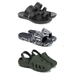 DRACKFOOT Men's Sandals | Lightweight Wear| Stylish & Easy to Wear For Men'S GRT-SAN-(COMBO-3)-3152-3103-3137-7