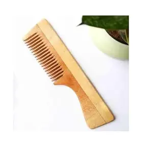 SNA Neem Comb - Natural Wooden Comb for Detangling, Frizz Control & Shine - Wide Tooth Comb with Oil Treated Neem Wood - Promotes Hair Growth & Prevents Damage