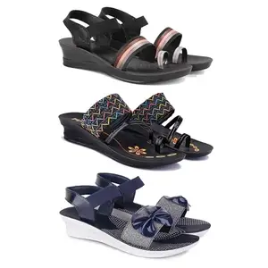 Women's Comfortable Sandal,Casual Lightweight Sandal for Everyday Wear | (COMBO-3)-1960-1952-1972-5