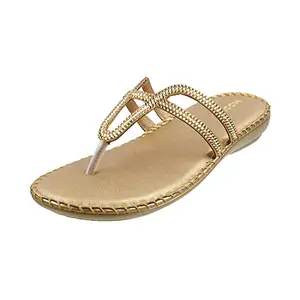 Mochi Womens Synthetic Antic Gold Slippers (Size (3 UK (36 EU))