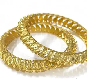 Gold Bangles pair 1 gram pure gold coated, StyleID:SP1098