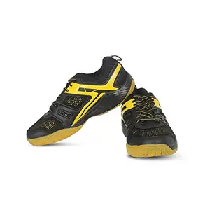 Vector X CS-2060 Court Shoes for Men's (Black-Yellow)