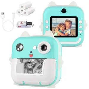 MANVI Instant Print Camera for Kids, 48 MP Photo & 1080P HD Video Recoding with BT Connectivity, 2 in 1 Instant Photo & Printer for Photography/Receipts/Notes/Lists/Label/Memo/QR Codes (Blue)