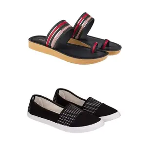 ZENWEAR Extra Soft Classic Casual wear with Flexibility Technology Heel Combo for Women's/Girl's(6144+1680)(5) Multicolor