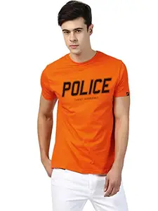 Young Trendz Mens Half Sleeve Cotton Printed T-Shirt (Orange, X-Large)
