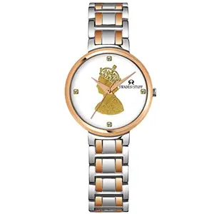SWADESI STUFF Stainless Steel Royal Heritage White Queen Dial Premium & Luxurious Analogue Watch For Women, Silver Band