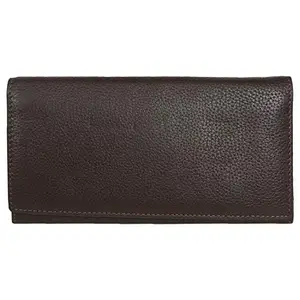 Leatherman Fashion LMN Genuine Leather Unisex Brown Wallet 8 Card Slots