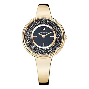 Swarovski Crystalline Analogue Black Dial Rose Gold-Tone Watch