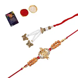 Stylish Classic Look "KRISHNA JI "Designer Bhabhi Rakhi With Roli Chawal And Greeting Card -185