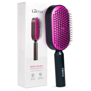 Gleva Self Cleaning Hair Brush, Detangling Brush & Scalp Massager, 3D Air Cushion Massager Hairdressing Brush, Airbag Massage Comb, Styling & Smooth Brush, Massage Brush, Hair Brush for Men & Women