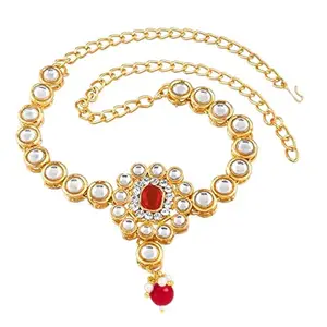 Peora Traditional Jewellery Gold Plated Kundan Green Bajuband Arm Bracelet for Women Girls