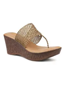 Inc.5 Women Antique Textured Wedge Sandals