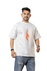 Men’s Cotton Blend Oversized T-Shirt | Round Neck | Half Sleeve | Plain-Regular Fit