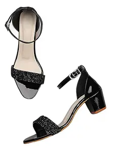 WalkTrendy Womens Synthetic Black Sandals With Heels - 5 UK (Wtwhs44_Black_38)