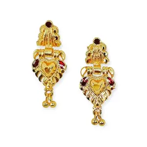 VIVEKANANDA SHOP Royal Heart Motif Small Imitation Earrings for Women | Stylish & Elegant Jewelry