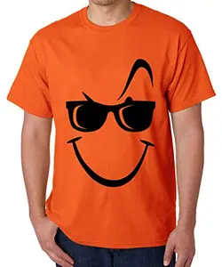 Caseria Men's Regular Fit T-Shirt (TS-ORG-L-4844_Orange_Large)