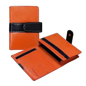 ABYS Genuine Leather Unisex Business Card Holder (Orange_12015ABORAA95)