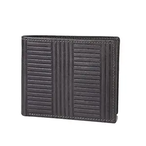 STOP by Shoppers Leather Casual Wear Men's Two Fold Wallet (Grey, FRSZ)