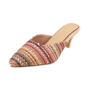 Mochi Women Beige/Multi Synthetic Slip Ons,EU/38 UK/5 (31-5069)