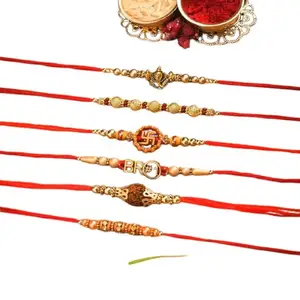 Uphaar Shala Rakhi Set, 6 Pieces, Multicolor, Traditional Rakhi for Brother, Bhaiya, Kids, Bhabhi