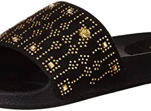 Carlton London Women's Black Slide Sandal-3 Kids UK (CLL-6159)