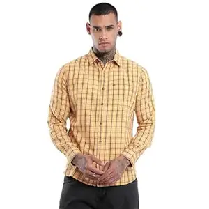 WROGN Men's Pure Cotton Shirt | Checkered | Slim Fit