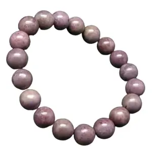 RRJEWELZ Natural Purple Jade Jadeite 8mm Round Shape Smooth Cut Beads 7.5 Inch Stretchable Bracelet for Men & Women.|STBR_RR_07956_7.5